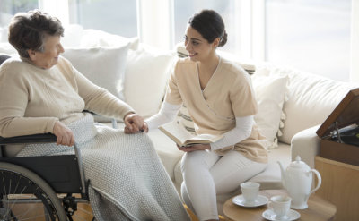 caregiver with her patient