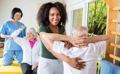 caretaker with seniors